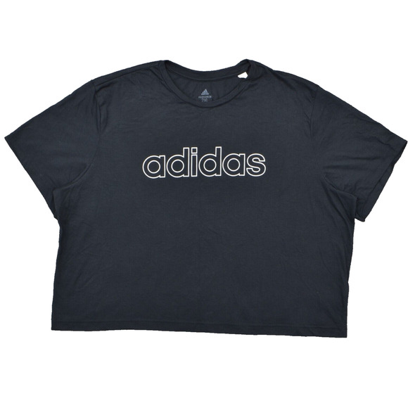adidas Tops - Adidas Women's Size 2XL Basic Short Sleeve Crop Black Solid Polyester Crew Neck